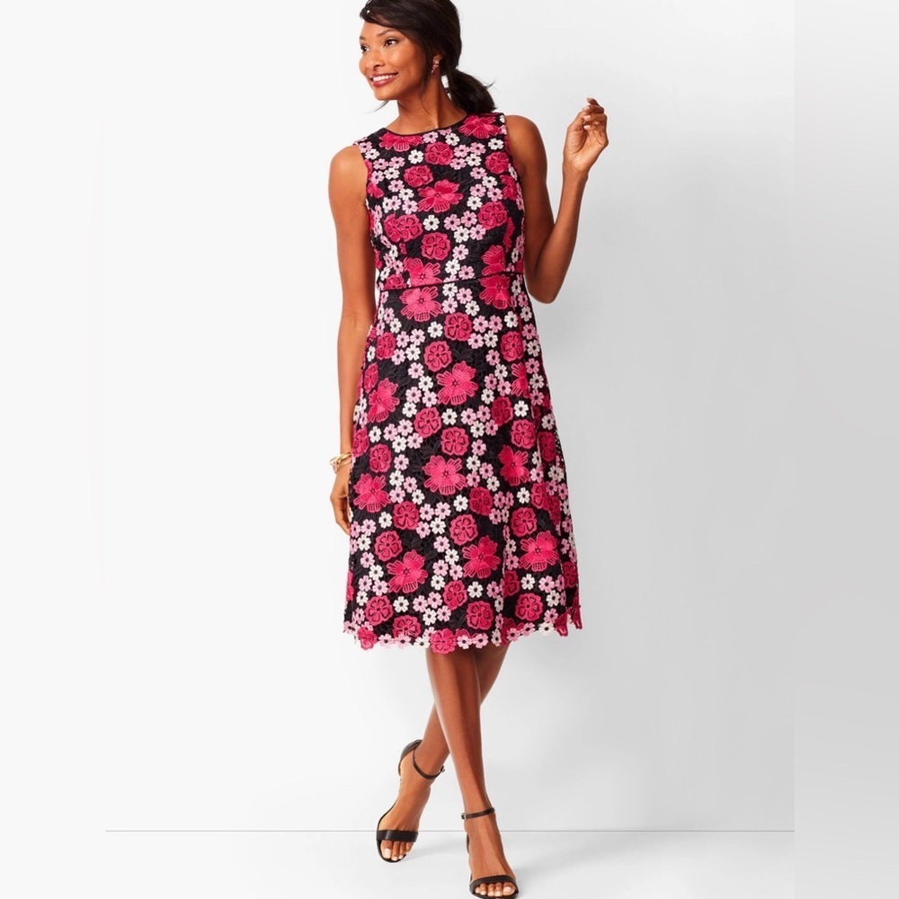 RSVP BY Talbots Women’s Sleeveless Floral Lace Fit & Flare Dress Size 10
